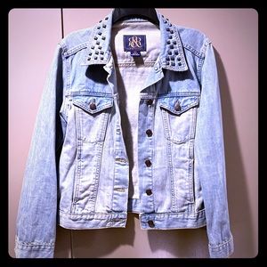 Rock and Republic Jean jacket with studded collar